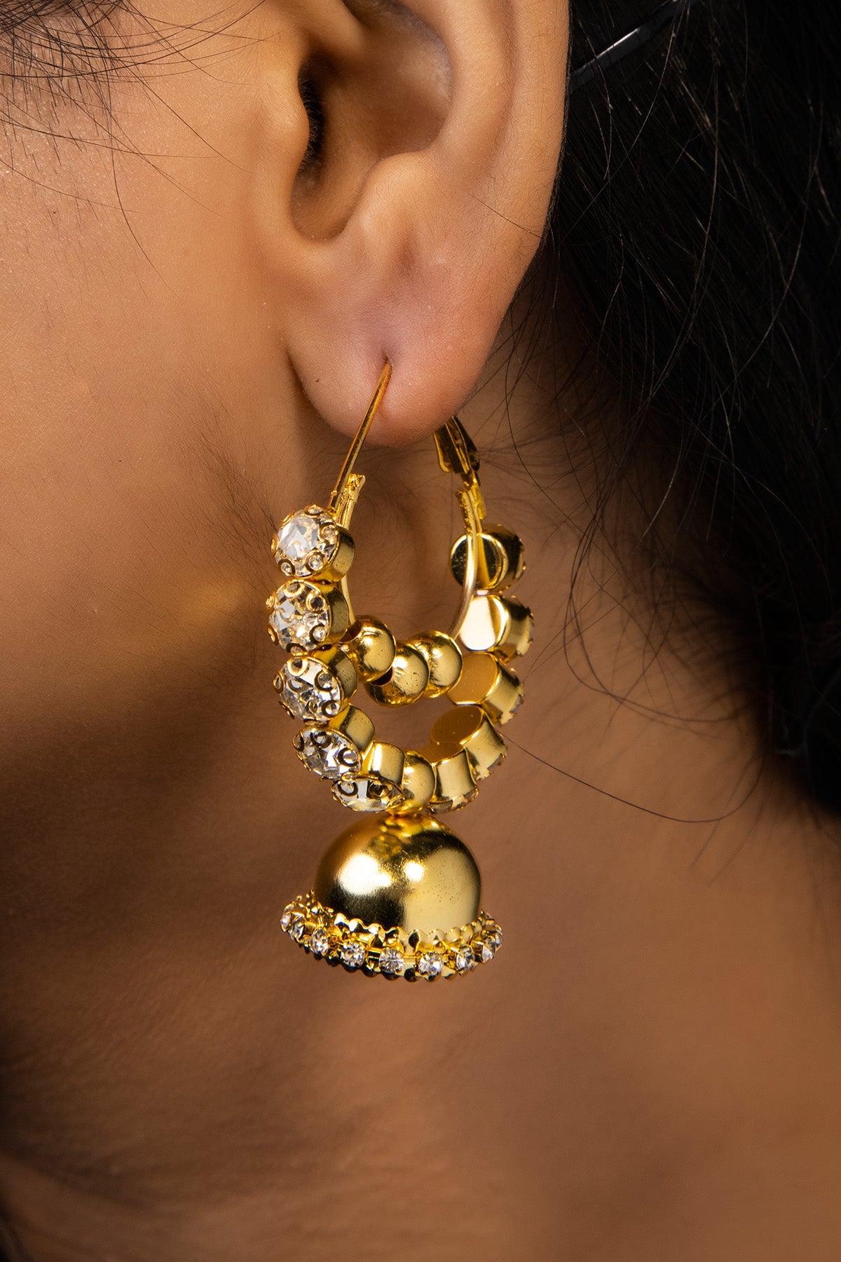 Buy Gold Metal Chandbali Earrings by Beauty Spot Jewellery for Women online at ScrollnShops